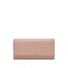 Ferragamo Gancini Leather Wallet In Pink
