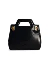 Ferragamo Salvatore  'wanda' Black Shiny Leather Bag In Black
