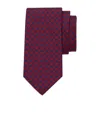 Ferragamo Man Wave Print Silk Tie In Red