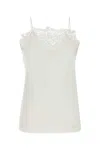Ferragamo Top In Crepe Bianco Donna In White