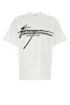 Ferragamo Signature Velvet Logo T-shirt In White