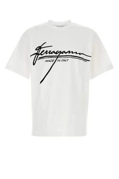 FERRAGAMO SALVATORE FERRAGAMO WHITE COTTON T-SHIRT