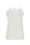 Ferragamo Top In Crepe Bianco Donna In White