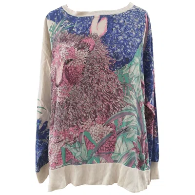 Pre-owned Ferragamo Salvatore  White Multicoloured Silk T-shirt