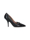 Ferragamo Stylish Pumps With Pointed Toe And Bow In Black