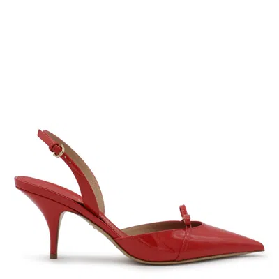Ferragamo Red Slingback Pumps In Flame Red