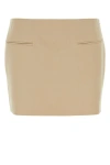 Ferragamo Beige Wool Mini Skirt In Brown