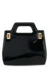 Ferragamo Black Wanda Mini Satchel Bag In Multicolor