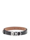 Ferragamo Embellished Gancini Belt In Black