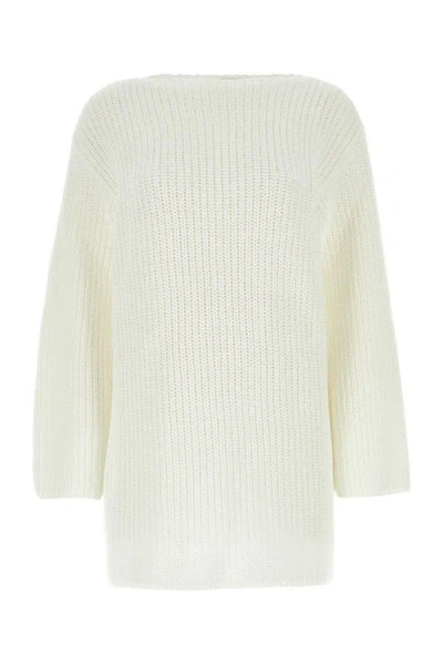 Ferragamo White Cotton Oversize Sweater