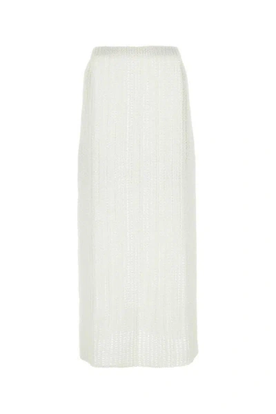 Ferragamo Cotton Mini Skirt For Women In White