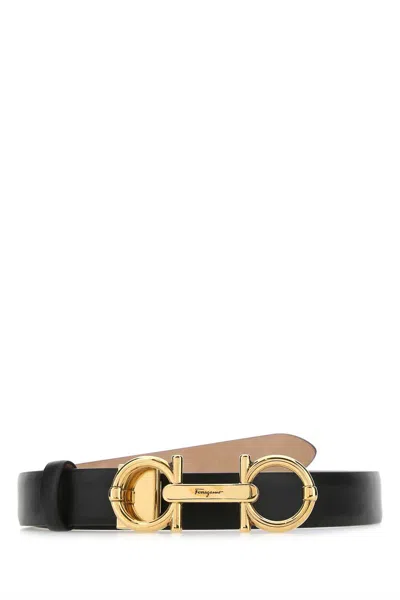 Ferragamo Leather Belt In Black