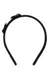 Ferragamo Crystal Embellished Cotton Blend Hair Band In Black