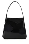 Ferragamo Salvatore  Women Black Leather And Canvas Cut Out S Handbag In Black
