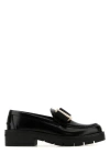 Ferragamo Mirty Loafers With Chunky Sole And Metallic Accent In Black