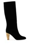 Ferragamo Woman Boot Black Size 8 Calfskin In Multicolor