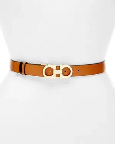 FERRAGAMO SALVATORE FERRAGAMO WOMEN'S GANCINI SLIM REVERSIBLE LEATHER BELT