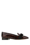 Ferragamo Loafers Laufer Patent Leather Brown Leopard In Multicolor