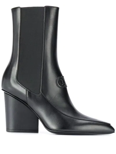 Ferragamo Salvatore  Women S 732736 Black Leather Ankle Boots