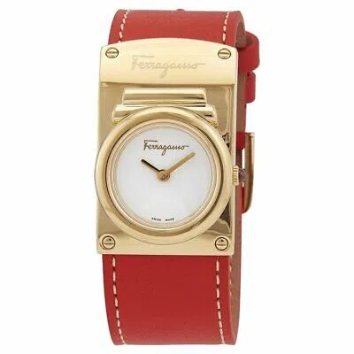 Pre-owned Ferragamo Salvatore  Womens Boxyz White Dial Watch - Sfhs00420
