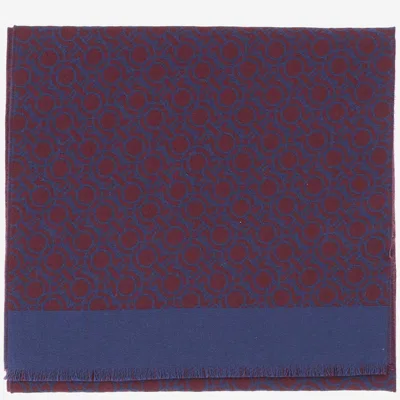 Ferragamo Salvatore  Wool Scarf With Hooks In White