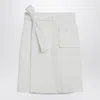 Ferragamo Mini Wrap Skirt In Cotton Blend