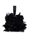 Ferragamo Floral Design Wrist Clutch Bag In Black