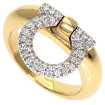 Pre-owned Ferragamo Salvatore  Yellow Gold (18k) Band Ring ()