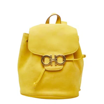 Pre-owned Ferragamo Salvatore  Yellow Leather Backpack ()