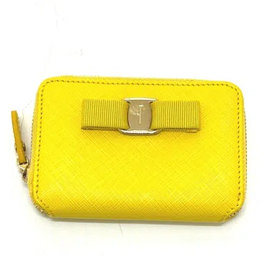 Pre-owned Ferragamo Salvatore  Yellow Leather Coin Purse/coin Case ()