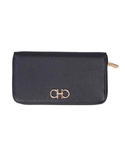 Ferragamo Salvatore Gancini Continental Wallet In Black