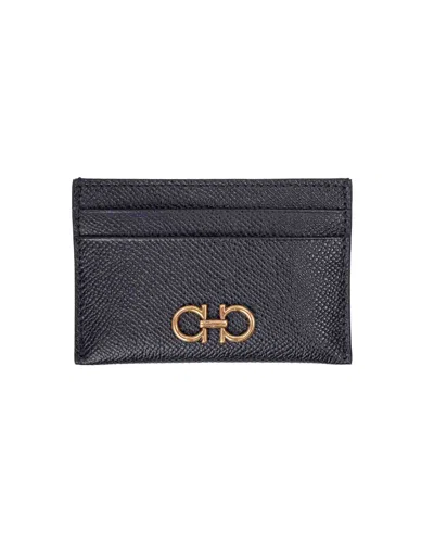 Ferragamo Salvatore Gancini Credit Card Holder In Blue