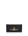 Ferragamo Salvatore  Icona Continental Wallet In Nero Black/gold