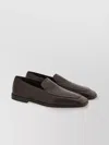 Ferragamo Salvatore Leather Loafers Textured Finish In Brown