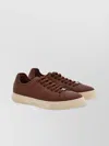 Ferragamo Salvatore Leather Sneakers Low-top Silhouette In Brown