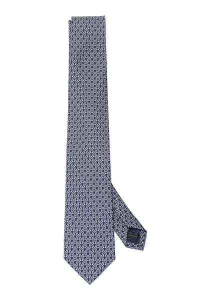 Ferragamo Salvatore Silk Tie In Blue