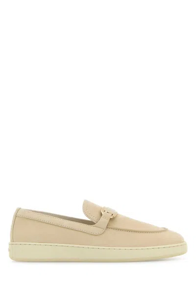Ferragamo Sand Leather Crio Loafers