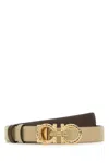 Ferragamo Sand Leather Reversible Belt
