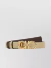 Ferragamo Sand Leather Reversible Belt