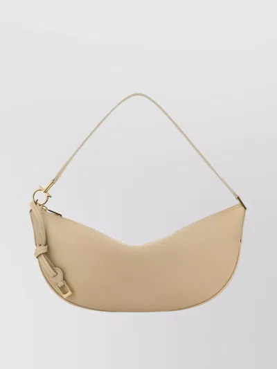Ferragamo Sand Leather Shoulder Bag