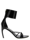 Ferragamo Strappy Glossy Stiletto Sandals With Ankle Strap In Black