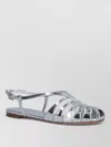 Ferragamo Sandal Flat Sole Metallic Finish Open Toe In Multi