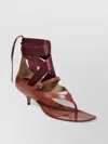Ferragamo Leliu Leather Ankle-wrap Thong Sandals In Brown