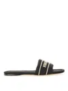 Ferragamo Logo Open Toe Flat Sole Sandal