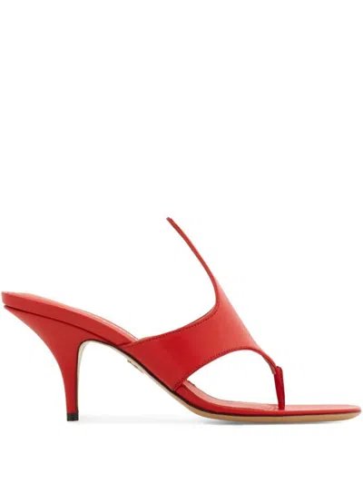 Ferragamo Sandals In Flame Red Biscotto