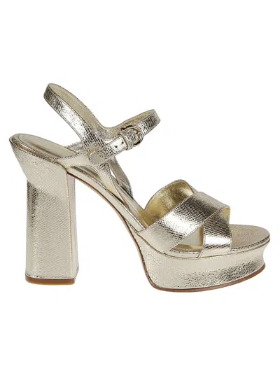 Ferragamo Woman Sandals Platinum Size 10 Leather In Grey