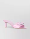 Ferragamo Iconic Vara Bow Patent Leather Sandals For Women In Pink