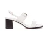 Ferragamo Lou 55 Slingback Sandals In Calf Leather In White