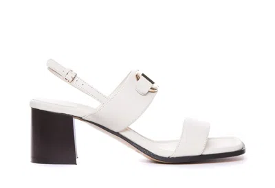Ferragamo Lou 55 Slingback Sandals In Calf Leather In Beige