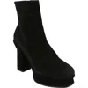 Ferragamo Sandra Platform Suede Boot In Black